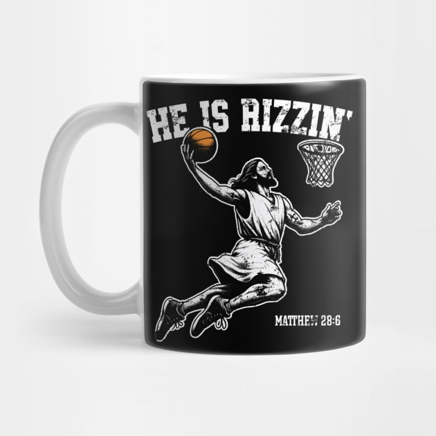 He is Rizzin' Jesus Basketball by Emma